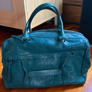 Longchamp 3D Turquoise Leather Tote